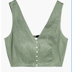 NWT Madewell Linen Crop Top